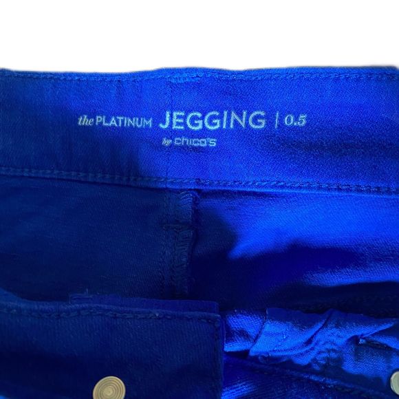 Chico's The Platinum Jegging Womens Size 0.5 Belladonna Blue Cotton - Picture 6 of 10